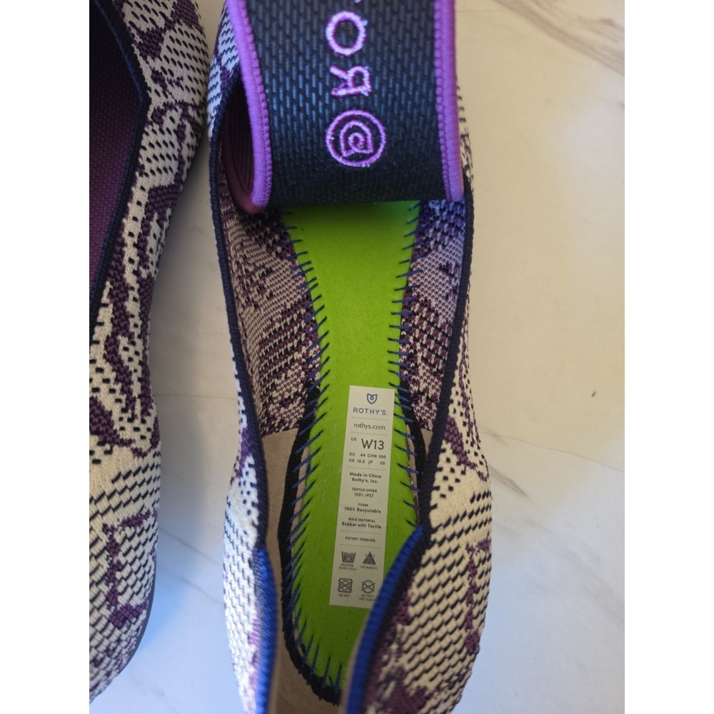 Rothys The Flat Pointed Toe Floral Wisteria Violet Purple Shoes Women's Sz 11 - Picture 5 of 6